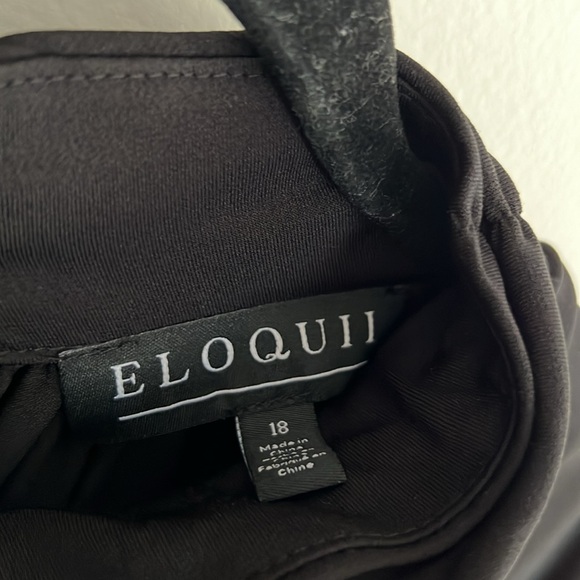 Eloquii black high neck pleated handkerchief hem dress - Picture 7 of 10